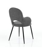 4 Chaises elisabeth gris/noir - 88x57x64 cm