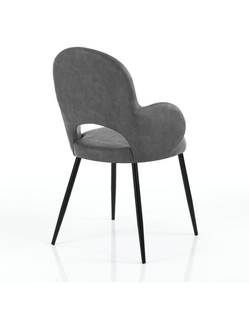 4 Chaises elisabeth gris/noir - 88x57x64 cm