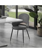 4 Chaises elisabeth gris/noir - 88x57x64 cm