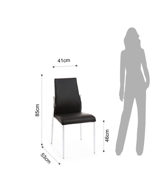 4 Chaises margo noires - 85x41x53 cm