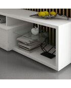 Meuble TV lukyb blanc - 41x160x38/45 cm
