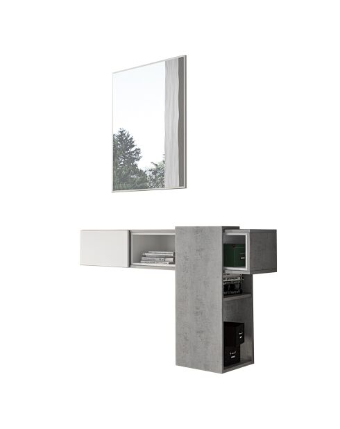 Meuble d'entrée play gris/blanc - 75x100x31.2 cm