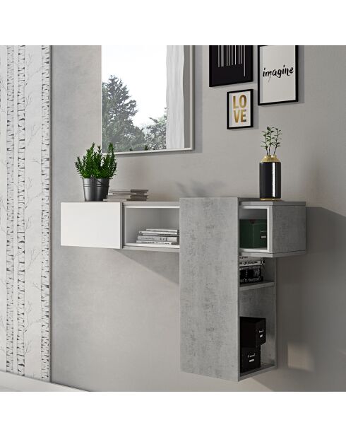 Meuble d'entrée play gris/blanc - 75x100x31.2 cm