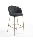 Tabouret shell gris - 92x56x58 cm