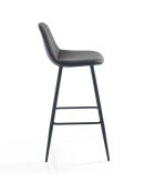 2 Tabourets gale gris/noir - 100x42x50 cm