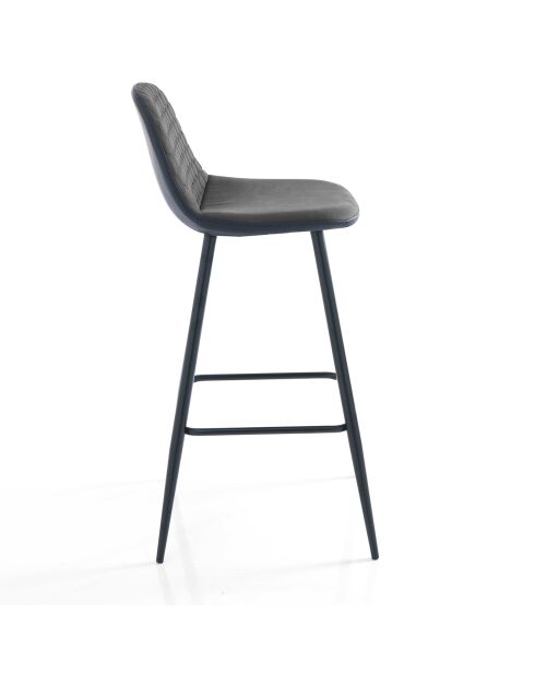 2 Tabourets gale gris/noir - 100x42x50 cm