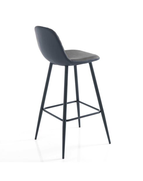 2 Tabourets gale gris/noir - 100x42x50 cm