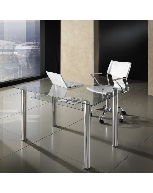 Bureau tense chrome - 75x120x70 cm