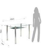 Bureau tense chrome - 75x120x70 cm