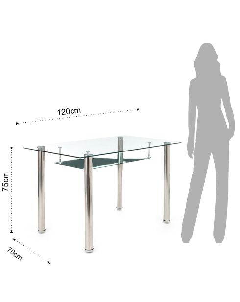 Bureau tense chrome - 75x120x70 cm
