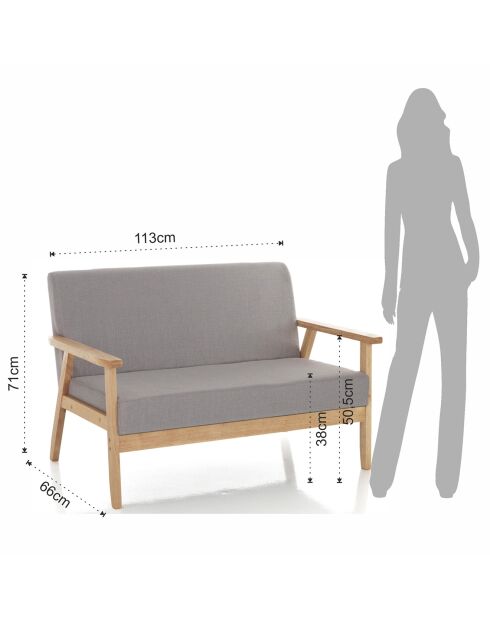 Canapé teresa gris - 71x113x66 cm