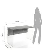 Bureau de nancy ciment - 75x120x56 cm