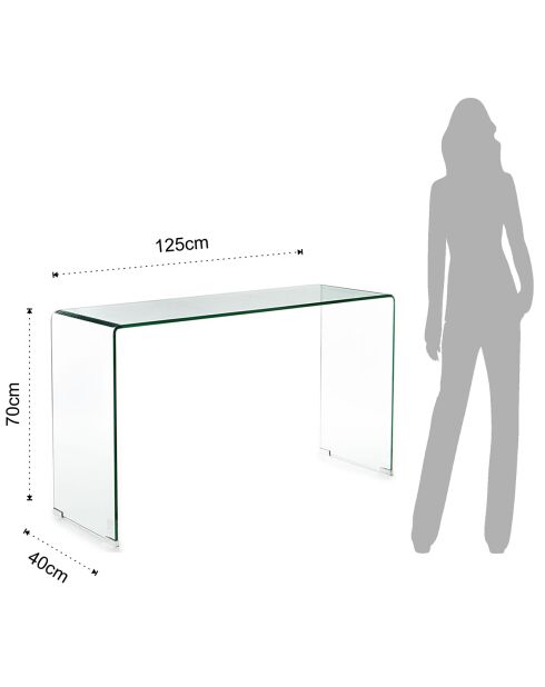 Table console bridge transparent - 70x125x40 cm
