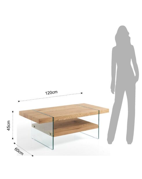 Table basse ciaki chêne - 45x120x60 cm