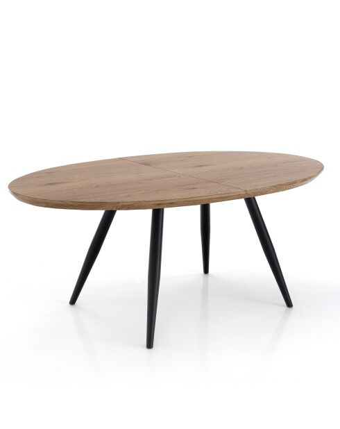 Table à rallonge oval noire - 75x93x160/200 cm