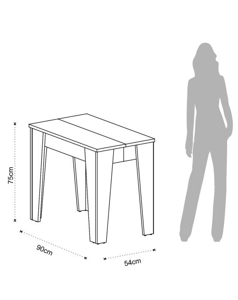 Table/console charlie blanche - 75x90x54-306 cm