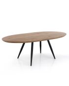 Table à rallonge oval noire - 75x93x160/200 cm