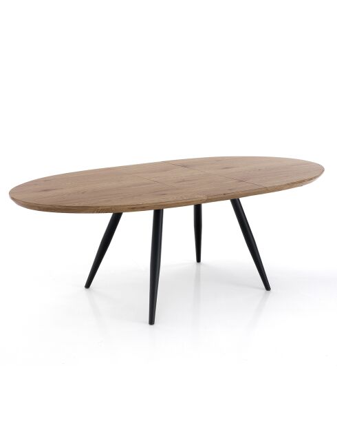 Table à rallonge oval noire - 75x93x160/200 cm