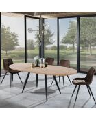 Table à rallonge oval noire - 75x93x160/200 cm