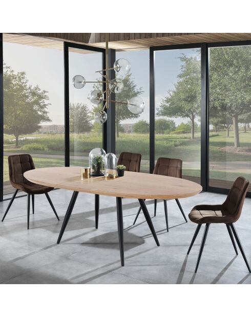 Table à rallonge oval noire - 75x93x160/200 cm