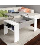 Table basse de conteneur james gris/blanc - 42.5x98.5x50 cm