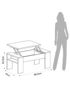 Table basse de conteneur james gris/blanc - 42.5x98.5x50 cm