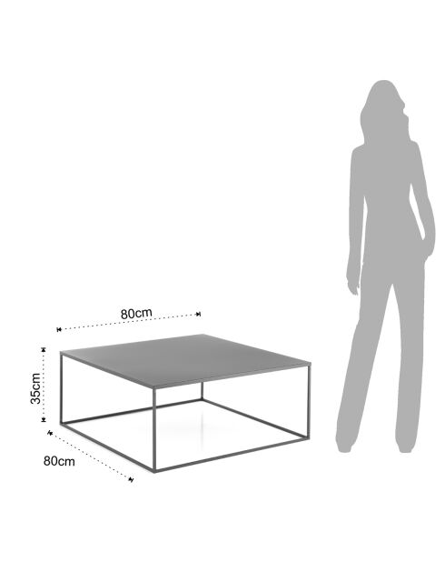 Table d'appoint anthracite - 35x80x80 cm
