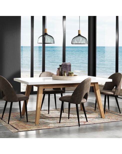 Table à rallonge joker chêne/blanc - 78x85x180-360 cm