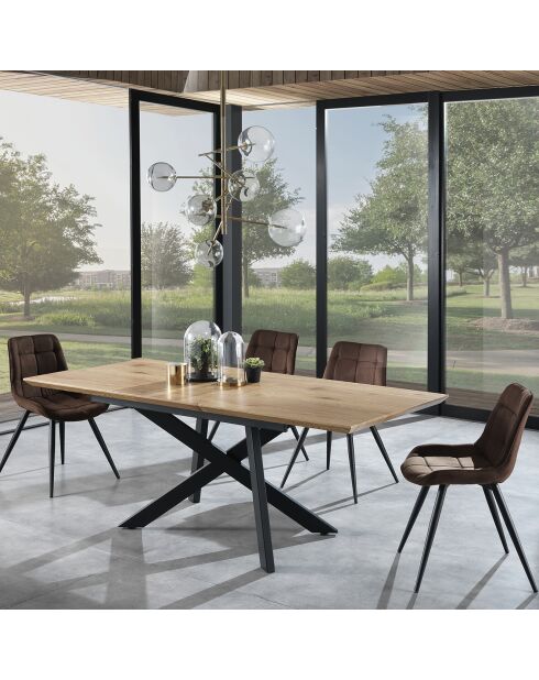 Table à rallonge emme noire - 76x90x160/200 cm