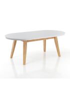 Table à rallonge joker oval chêne/blanc - 78x90x180 cm