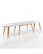 Table à rallonge joker oval chêne/blanc - 78x90x180 cm