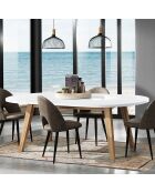 Table à rallonge joker oval chêne/blanc - 78x90x180 cm