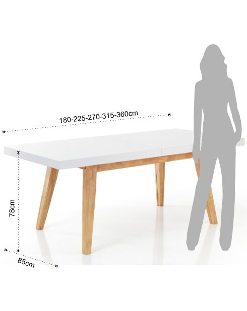 Table à rallonge joker chêne/blanc - 78x85x180-360 cm