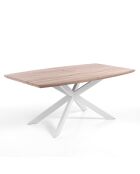 Table à rallonge en bois hics blanc/marron - 76x90x160/210 cm