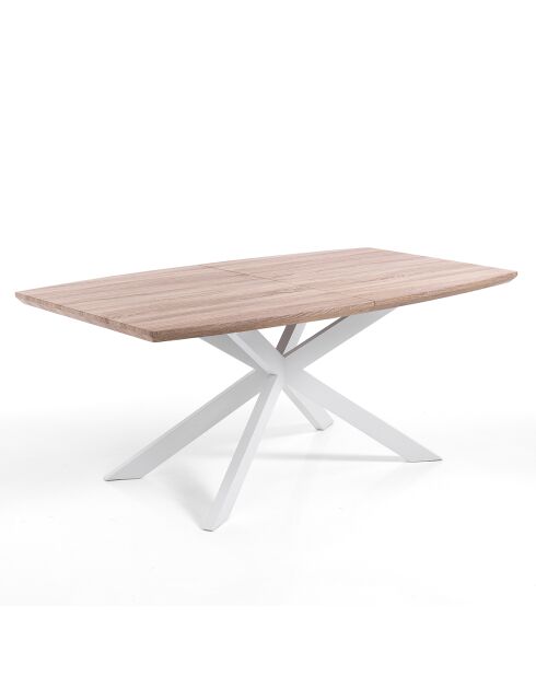 Table à rallonge en bois hics blanc/marron - 76x90x160/210 cm