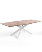 Table à rallonge en bois hics blanc/marron - 76x90x160/210 cm