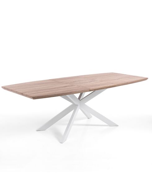 Table à rallonge en bois hics blanc/marron - 76x90x160/210 cm