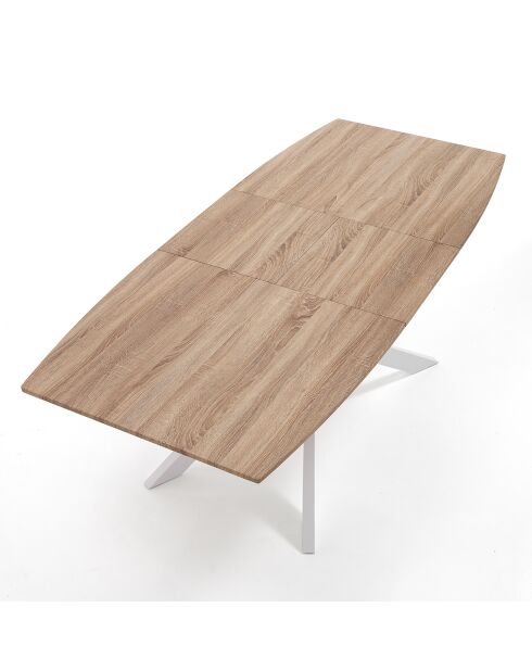 Table à rallonge en bois hics blanc/marron - 76x90x160/210 cm