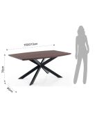 Table à rallonge en bois hics noire - 76x90x160/210 cm