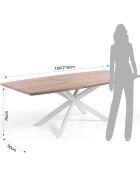 Table à rallonge en bois hics blanc/marron - 76x90x160/210 cm