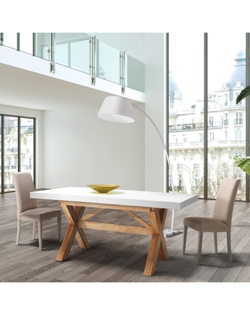 Table à rallonge jolly chêne/blanc - 80x85x180 cm