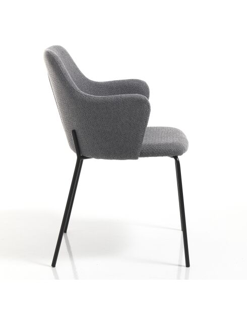 2 Chaises sonia gris/noir - 85x55x59 cm