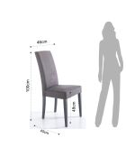 2 Chaises lella grises - 100x46x45 cm