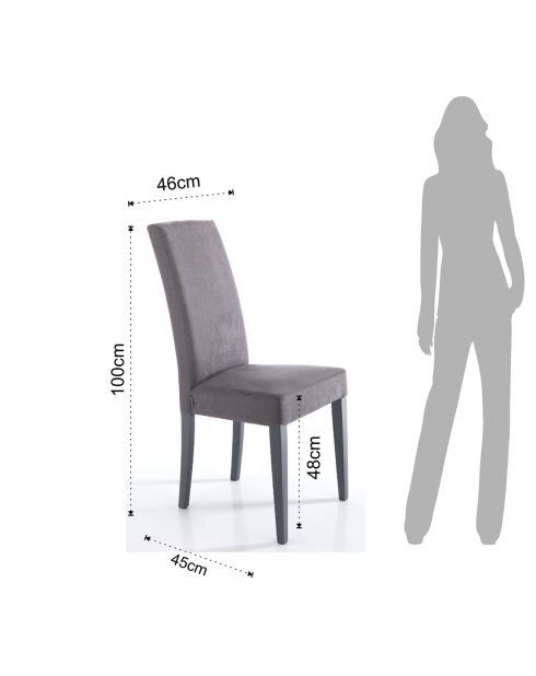 2 Chaises lella grises - 100x46x45 cm