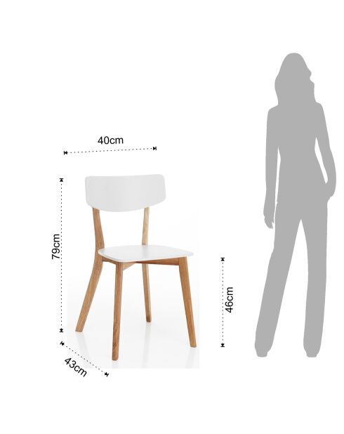 2 Chaises varm blanches - 79x40x43 cm