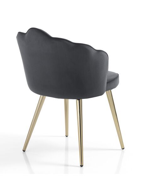 4 Chaises shell grises - 78x57x58 cm