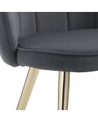 4 Chaises shell grises - 78x57x58 cm