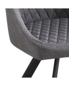 4 Chaises tapissée tips gris/noir - 55x55x87 cm