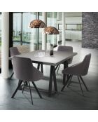 4 Chaises tapissée tips gris/noir - 55x55x87 cm