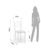 4 Chaises just blanches - 88x40x40 cm